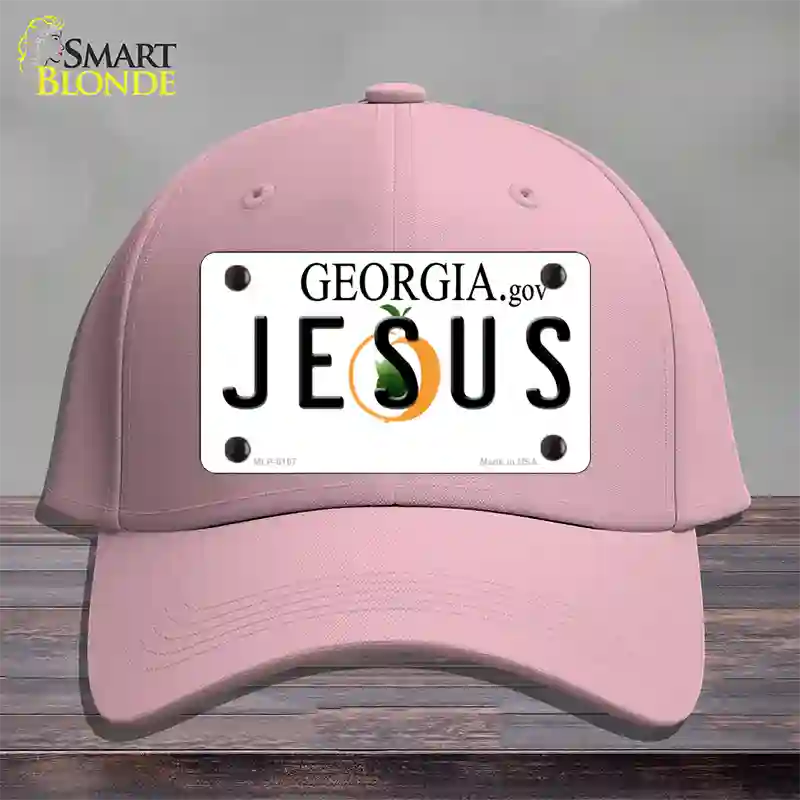 Jesus Georgia Novelty License Plate Hat Cotton / Pink