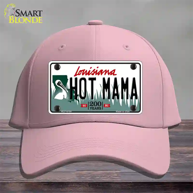 Hot Mama Louisiana Novelty License Plate Hat Cotton / Pink