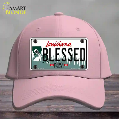 Blessed Louisiana Novelty License Plate Hat Cotton / Pink