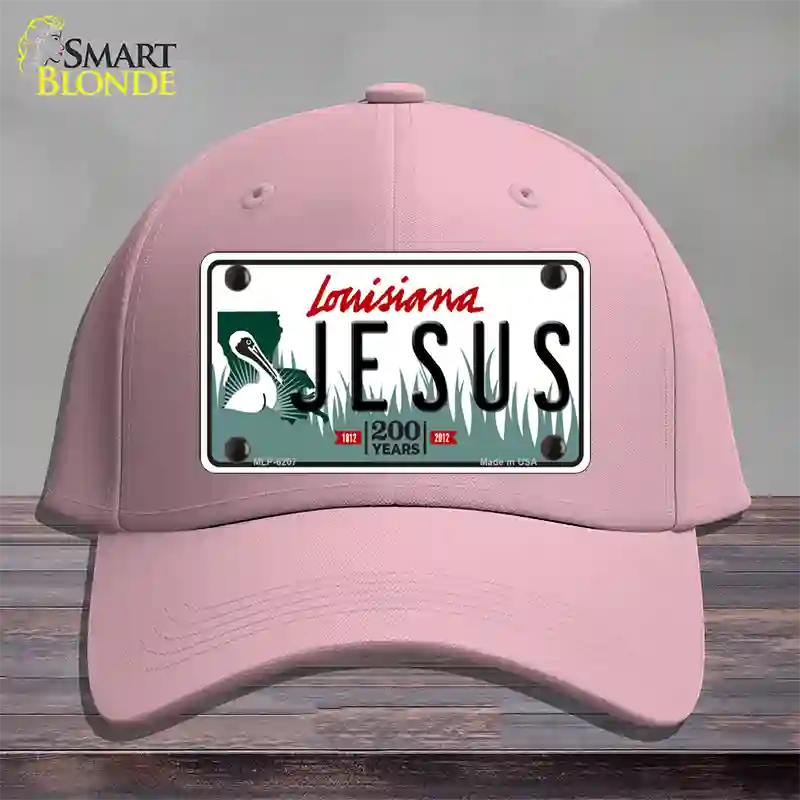 Jesus Louisiana Novelty License Plate Hat Cotton / Pink