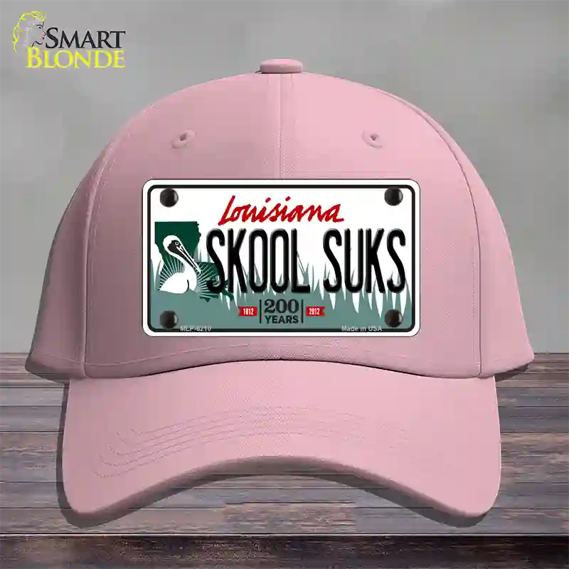 Skool Suks Louisiana Novelty License Plate Hat Cotton / Pink