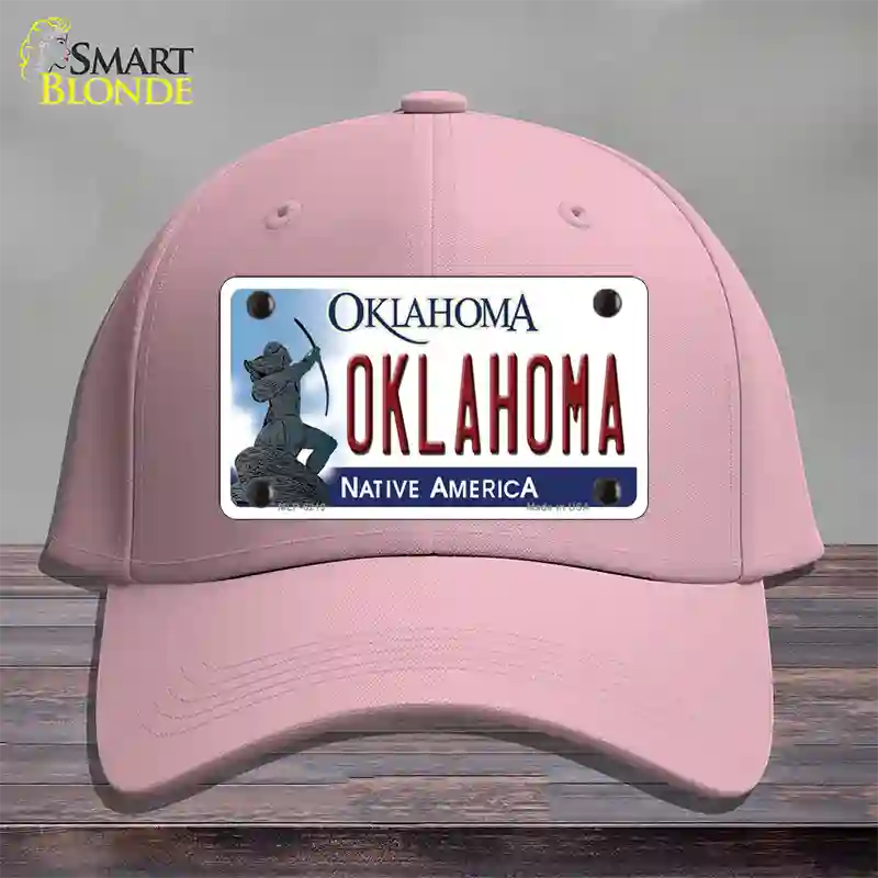 Oklahoma Novelty License Plate Hat Cotton / Pink