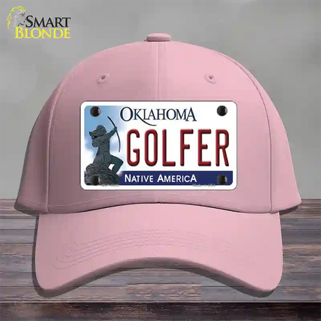 Golfer Oklahoma Novelty License Plate Hat Cotton / Pink