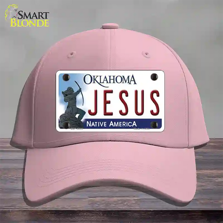 Jesus Oklahoma Novelty License Plate Hat Cotton / Pink