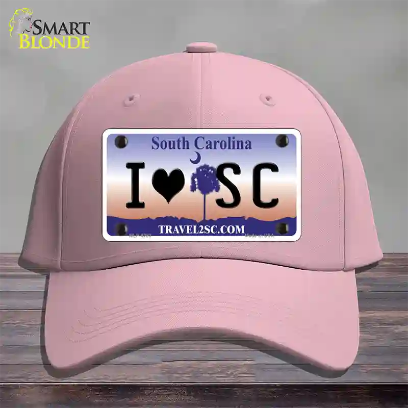 I Love South Carolina Novelty License Plate Hat Cotton / Pink