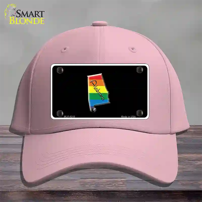 Alabama Rainbow Novelty License Plate Hat Cotton / Pink