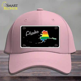 Alaska Rainbow Novelty License Plate Hat Cotton / Pink