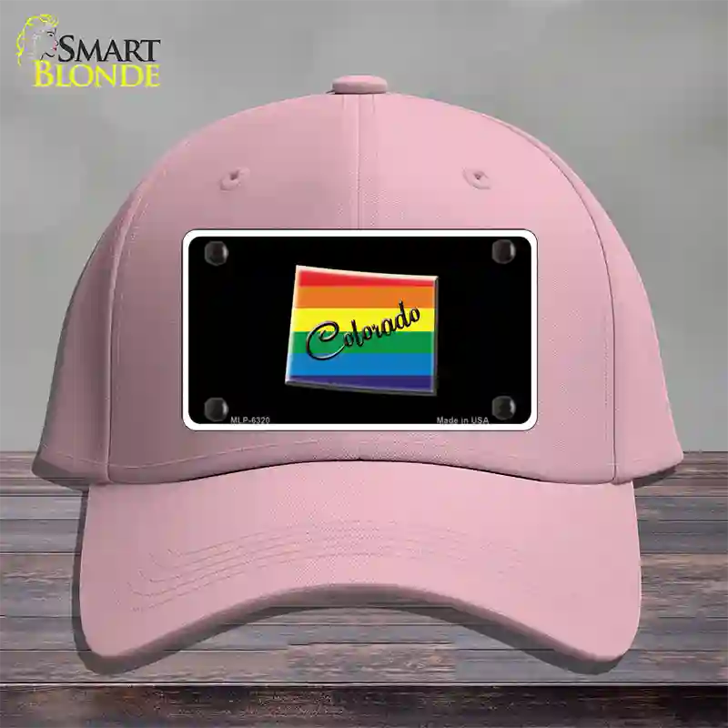 Colorado Rainbow Novelty License Plate Hat Cotton / Pink