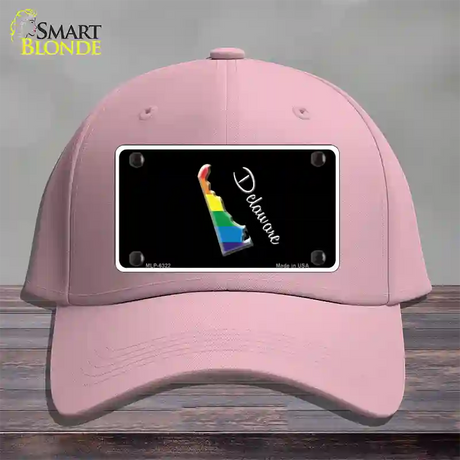 Delaware Rainbow Novelty License Plate Hat Cotton / Pink