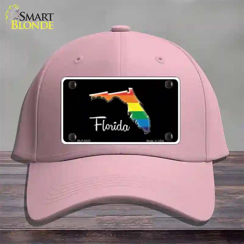 Florida Rainbow Novelty License Plate Hat Cotton / Pink