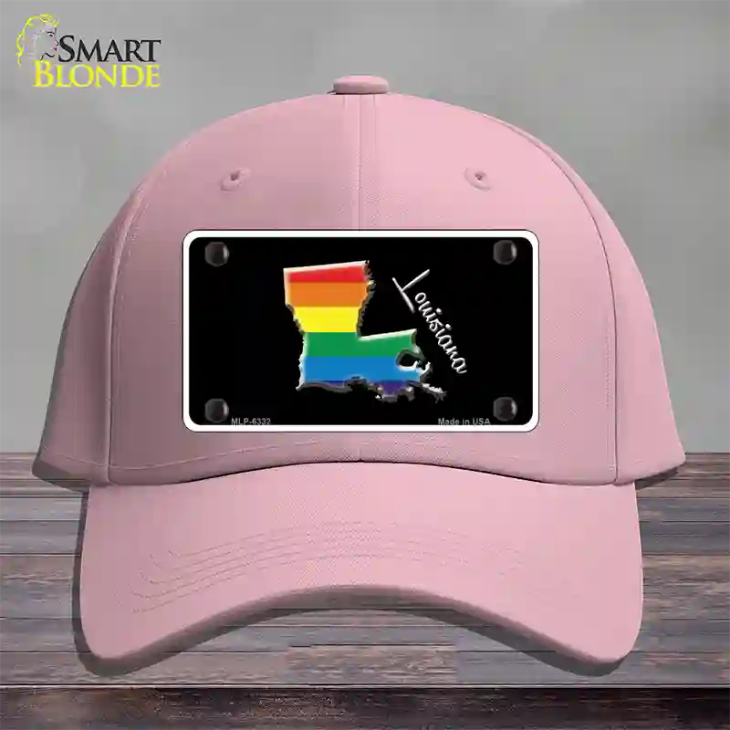 Louisiana Rainbow Novelty License Plate Hat Cotton / Pink