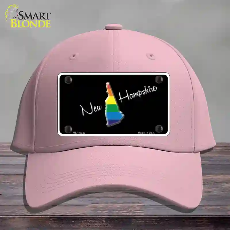 New Hampshire Rainbow Novelty License Plate Hat Cotton / Pink