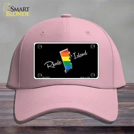 Rhode Island Rainbow Novelty License Plate Hat Cotton / Pink