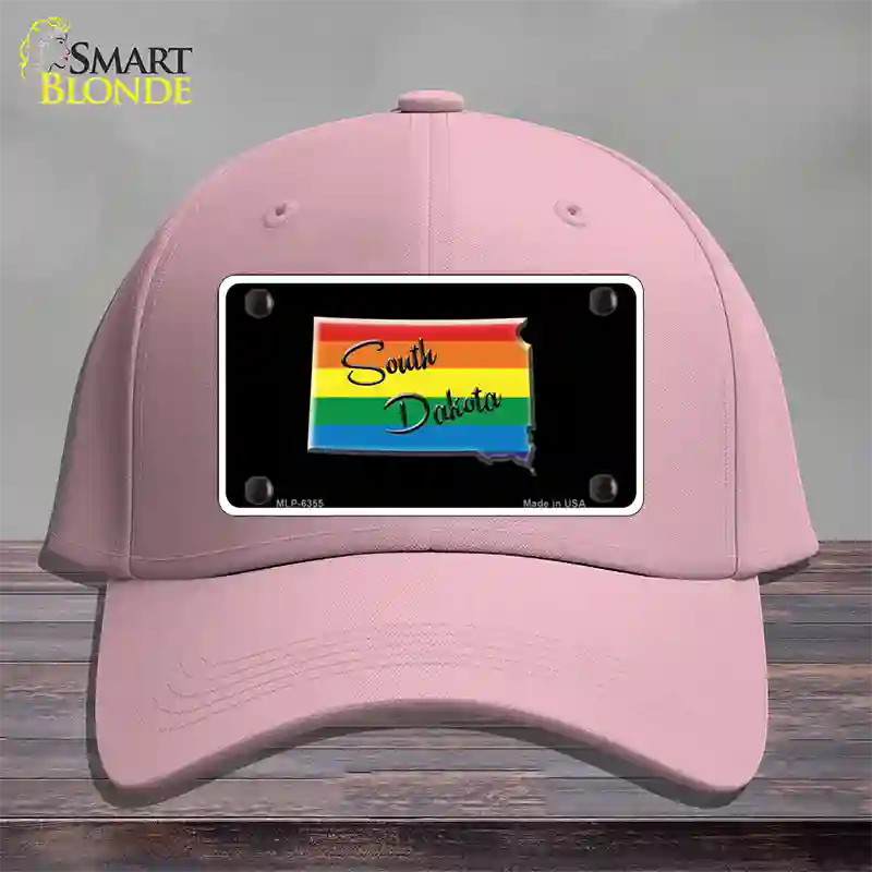 South Dakota Rainbow Novelty License Plate Hat Cotton / Pink