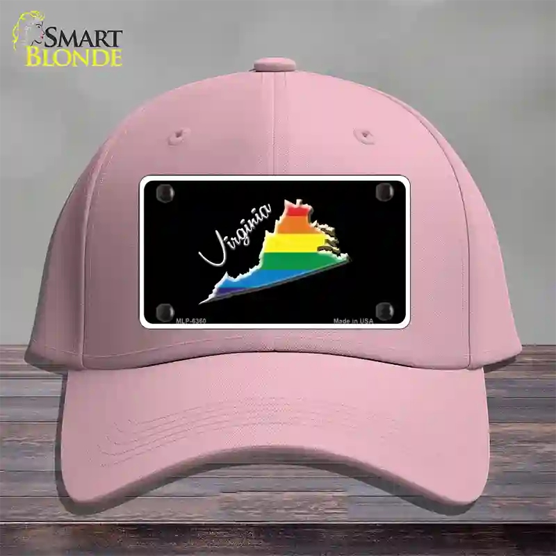 Virginia Rainbow Novelty License Plate Hat Cotton / Pink