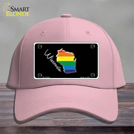 Wisconsin Rainbow Novelty License Plate Hat Cotton / Pink