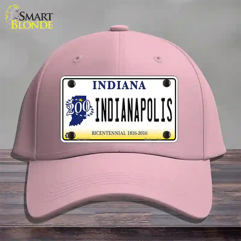 Indianapolis Indiana Novelty License Plate Hat Cotton / Pink