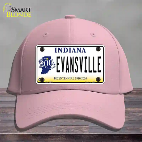 Evansville Indiana Novelty License Plate Hat Cotton / Pink