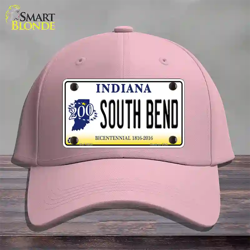 South Bend Indiana Novelty License Plate Hat Cotton / Pink