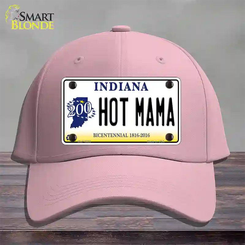 Hot Mama Indiana Novelty License Plate Hat Cotton / Pink