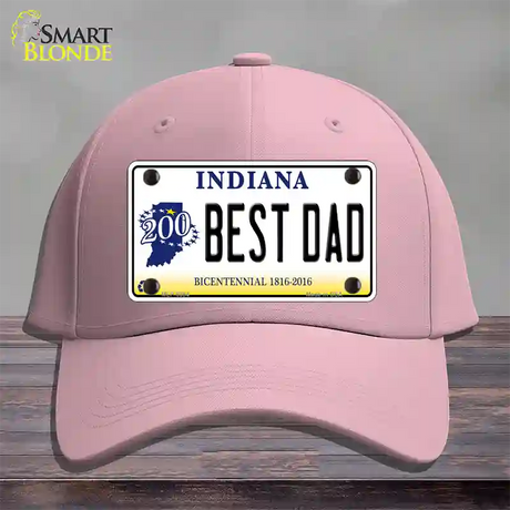 Best Dad Indiana Bicentennial Novelty License Plate Hat Cotton / Pink