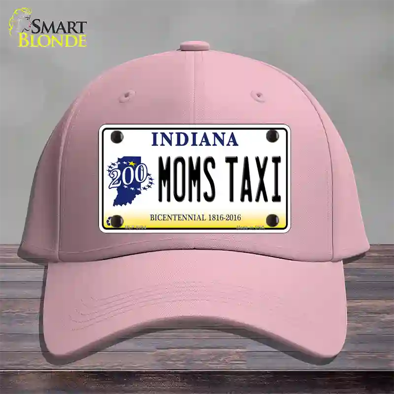 Moms Taxi Indiana Novelty License Plate Hat Cotton / Pink