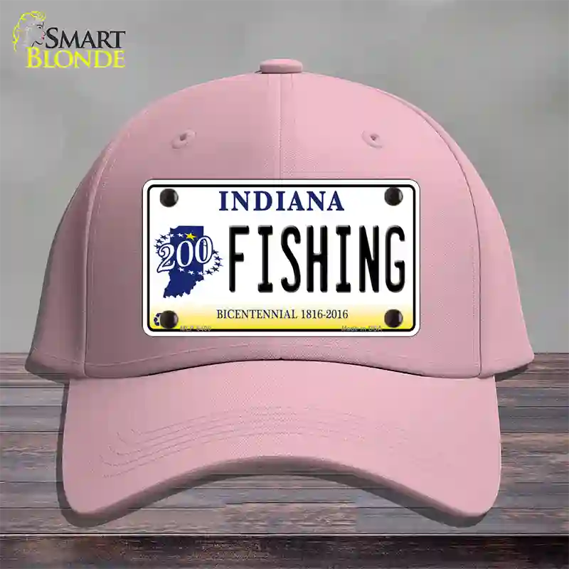 Fishing Indiana Novelty License Plate Hat Cotton / Pink