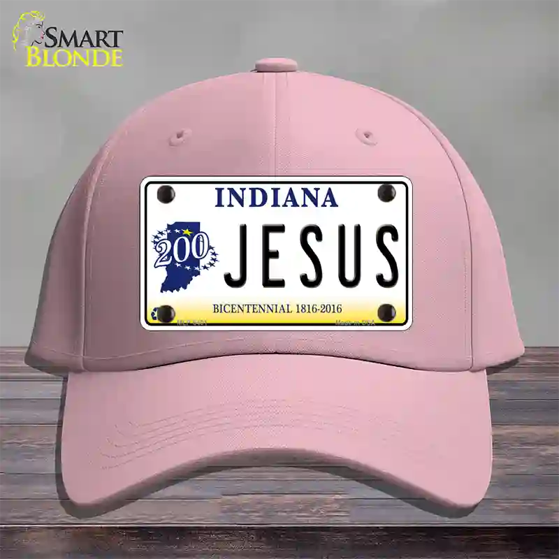 Jesus Indiana Novelty License Plate Hat Cotton / Pink