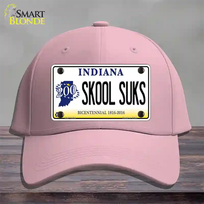 Skook Suks Indiana Novelty License Plate Hat Cotton / Pink