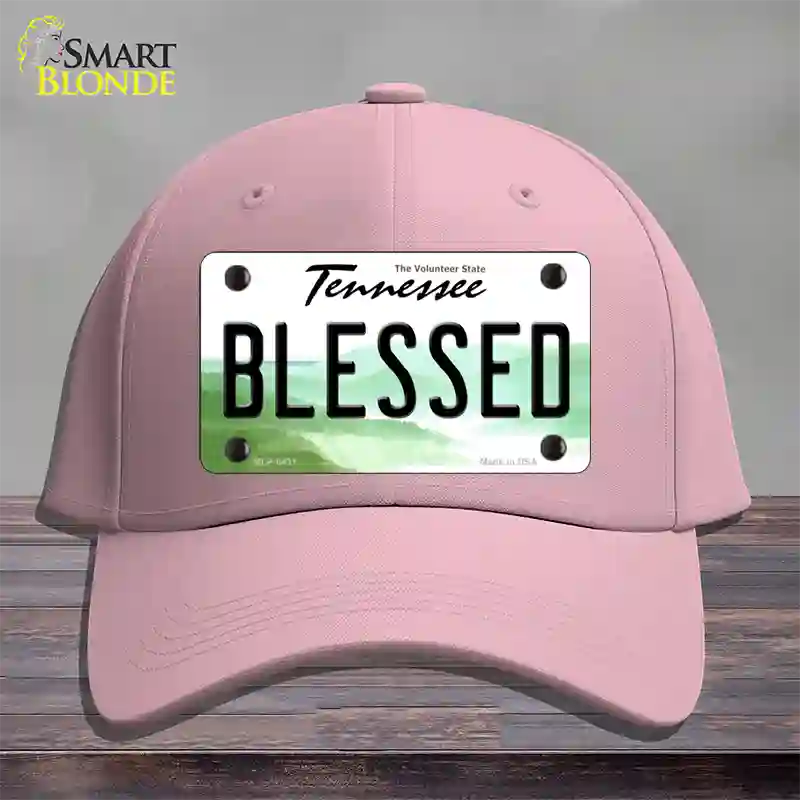 Blessed Tennessee Novelty License Plate Hat Cotton / Pink