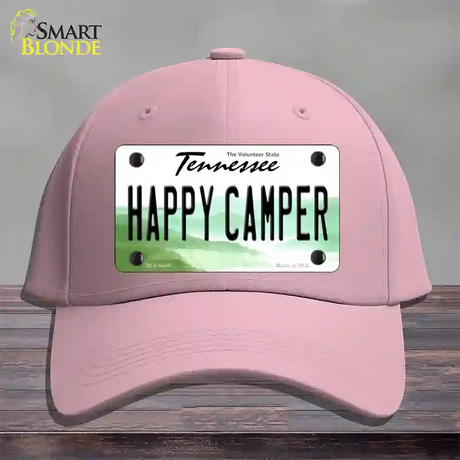 Happy Camper Tennessee Novelty License Plate Hat Cotton / Pink