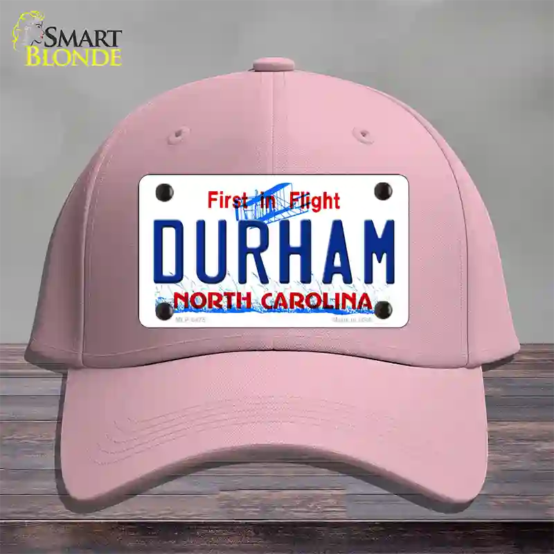 Durham North Carolina Novelty License Plate Hat Cotton / Pink