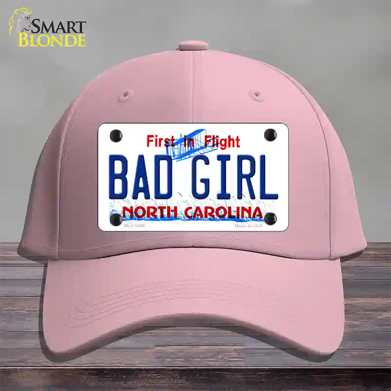 Bad Girl North Carolina Novelty License Plate Hat Cotton / Pink