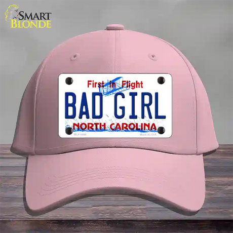 Bad Girl North Carolina Novelty License Plate Hat Cotton / Pink