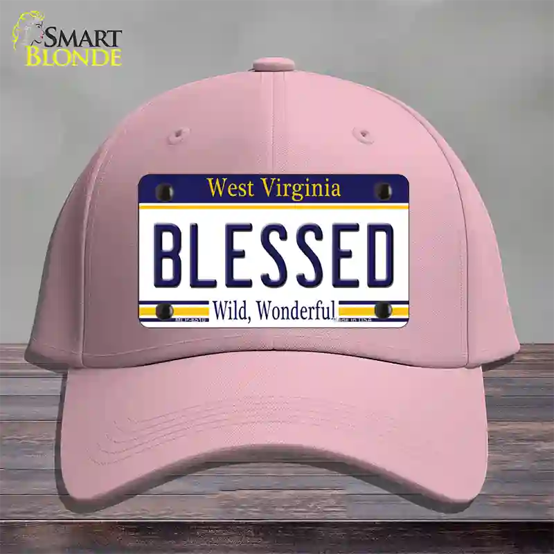 Blessed West Virginia Novelty License Plate Hat Cotton / Pink