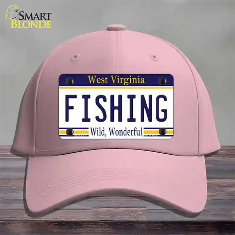 Fishing West Virginia Novelty License Plate Hat Cotton / Pink