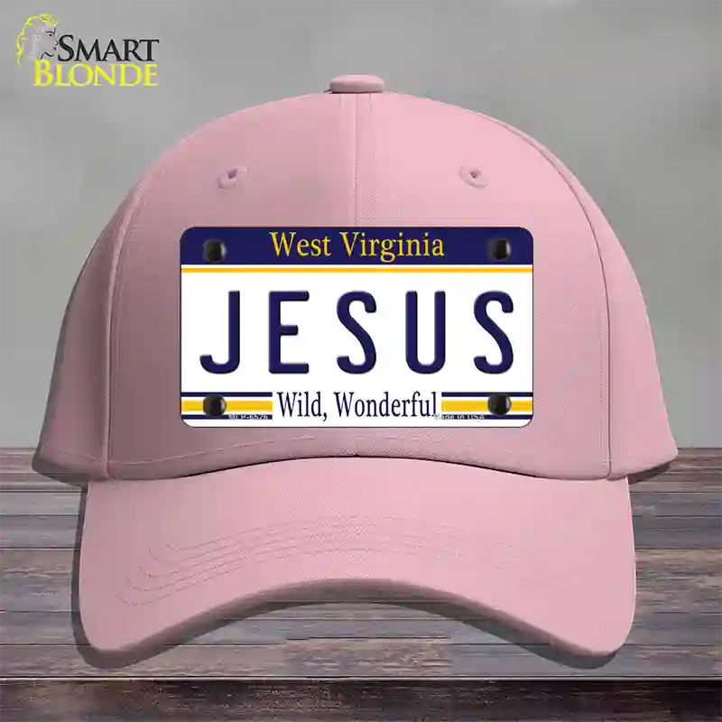 Jesus West Virginia Novelty License Plate Hat Cotton / Pink