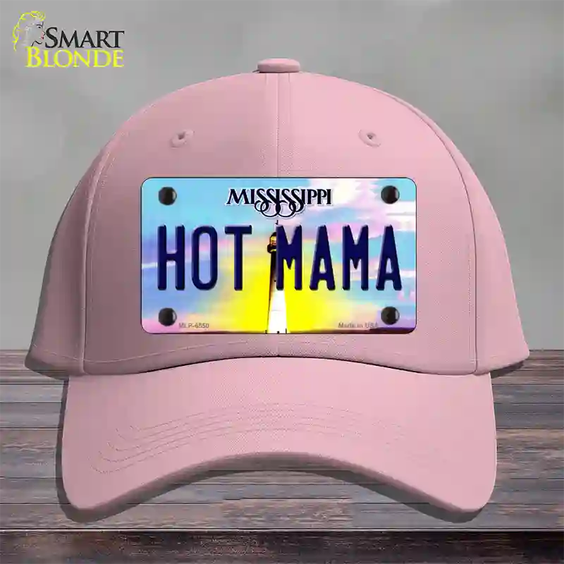 Hot Mama Mississippi Novelty License Plate Hat Cotton / Pink