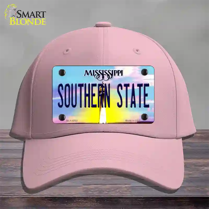 Southern State Mississippi Novelty License Plate Hat Cotton / Pink