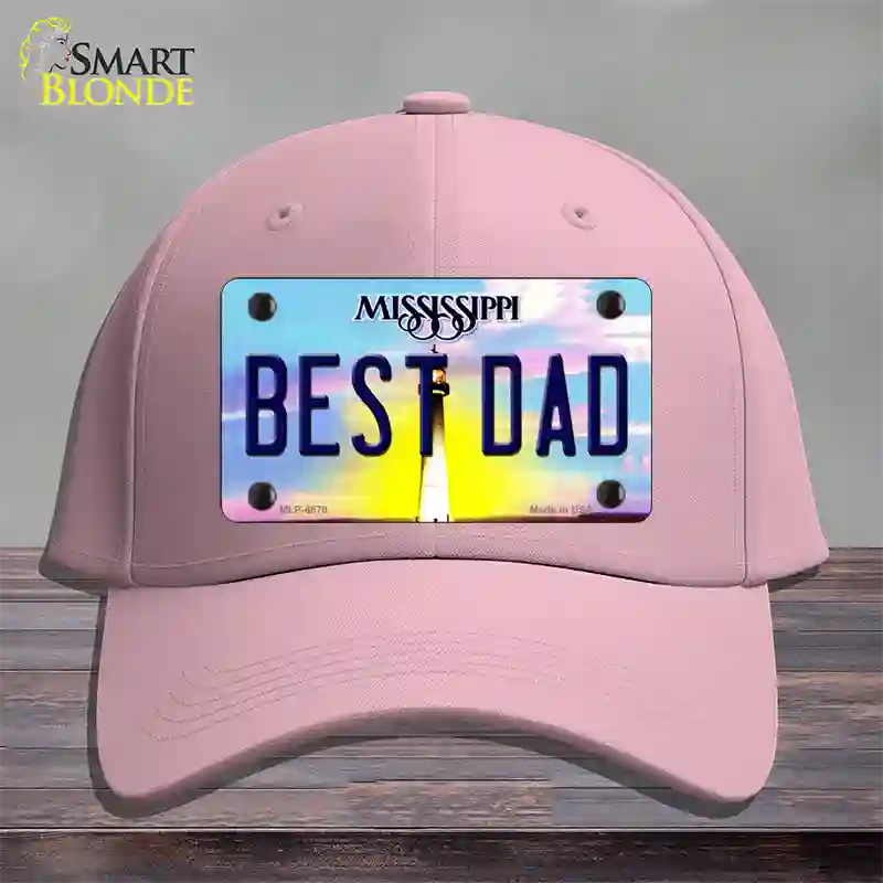 Best Dad Mississippi Novelty License Plate Hat Cotton / Pink