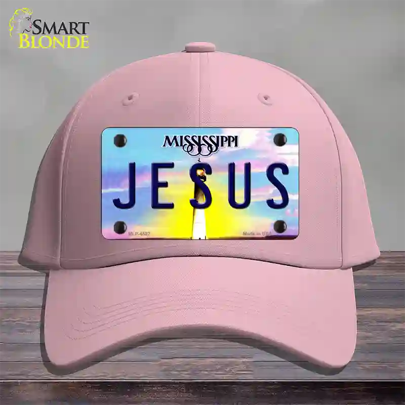 Jesus Mississippi Novelty License Plate Hat Cotton / Pink