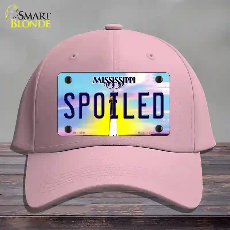 Spoiled Mississippi Novelty License Plate Hat Cotton / Pink