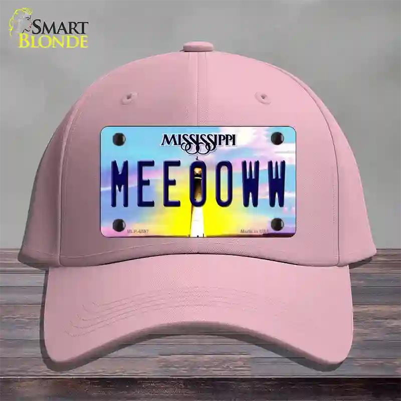 Meeooww Mississippi Novelty License Plate Hat Cotton / Pink