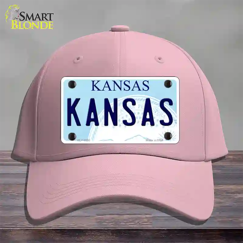 Kansas Novelty License Plate Hat Cotton / Pink