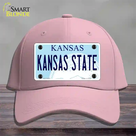 Kansas State Novelty License Plate Hat Cotton / Pink