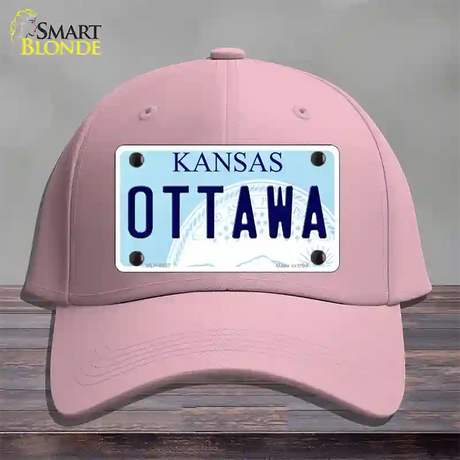 Ottawa Kansas Novelty License Plate Hat Cotton / Pink