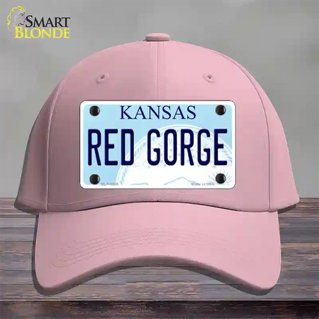 Red Gorge Kansas Novelty License Plate Hat Cotton / Pink