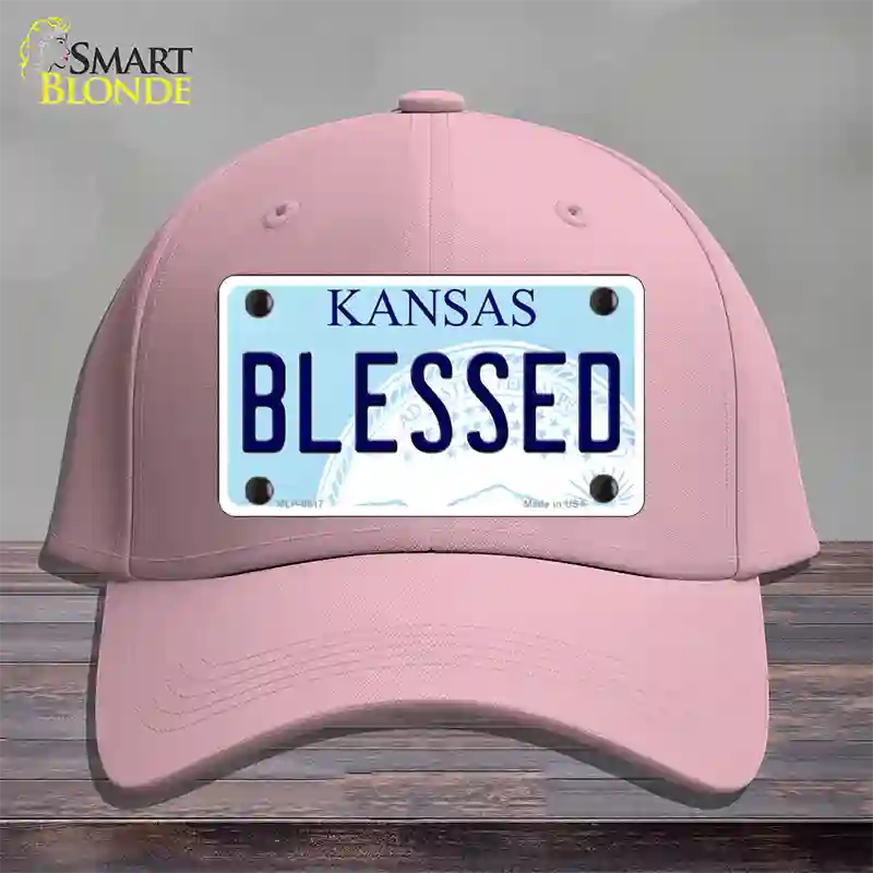 Blessed Kansas Novelty License Plate Hat Cotton / Pink