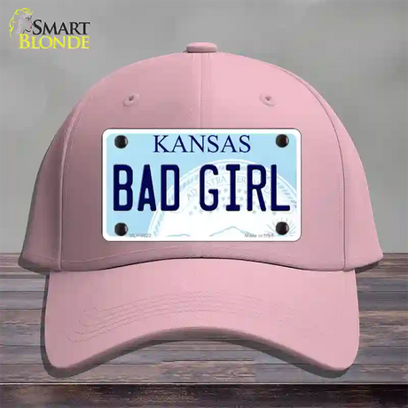 Bad Girl Kansas Novelty License Plate Hat Cotton / Pink