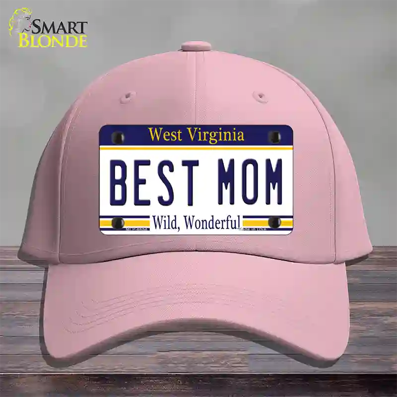 Best Mom West Virginia Novelty License Plate Hat Cotton / Pink